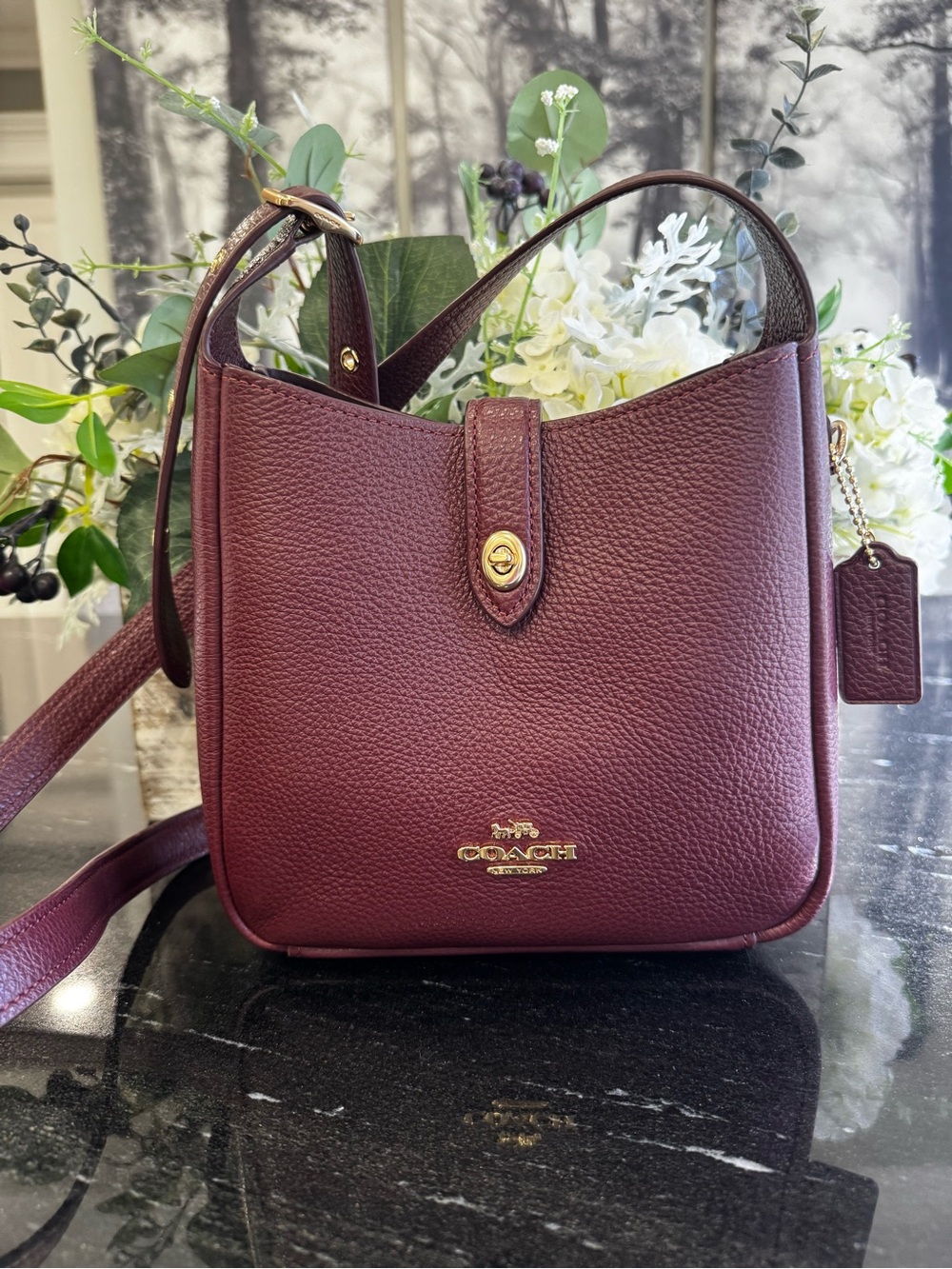 Coach Hadley Mini Crossbody in Dark Wine NWT